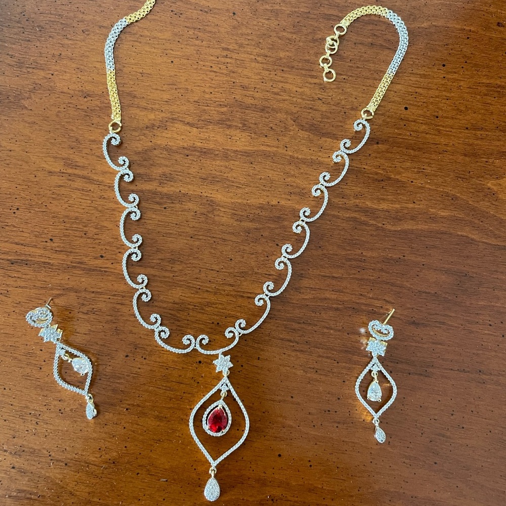 Earring and necklace set cubic zirconia